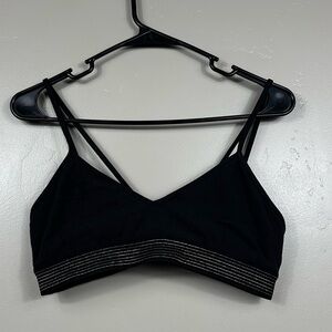 Lululemon Principal Dancer Golden Lining Bralette Black Size 10
